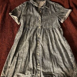 Denim Short-Sleeve women’s Dress